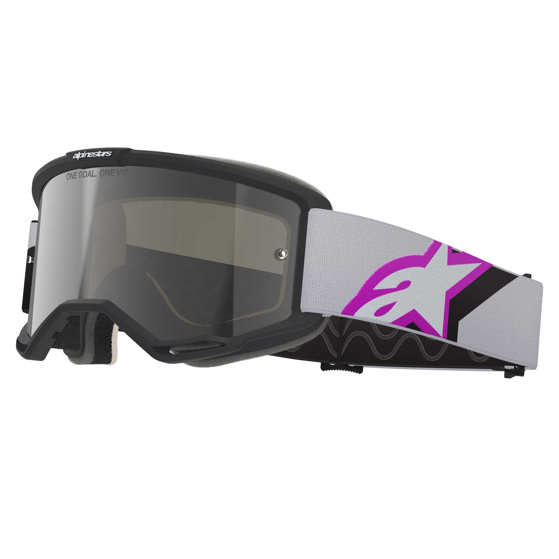 Alpinestars MX | MTB Vision 5 Goggles CORP (Light Grey/Purple) Mirror Silver Lens