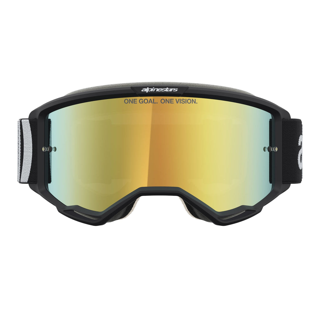 Alpinestars Vision 5 HONE MX Goggles (Black/White) Mirror Gold Lens