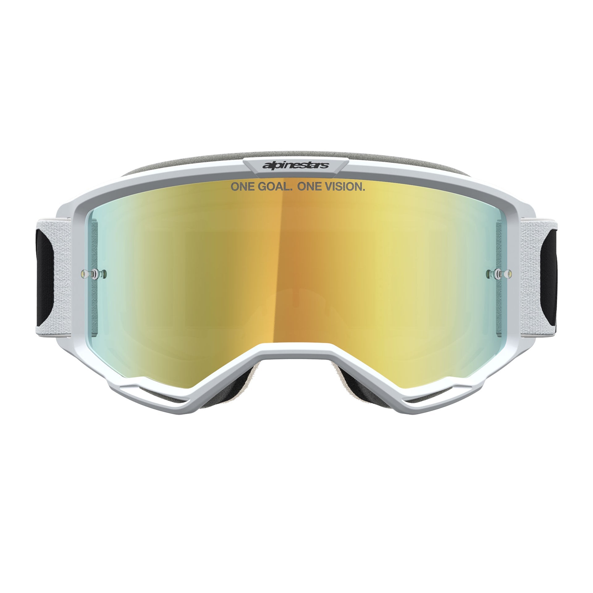 Alpinestars Vision 5 RORA MX Goggles (Black/White) Mirror Gold Lens
