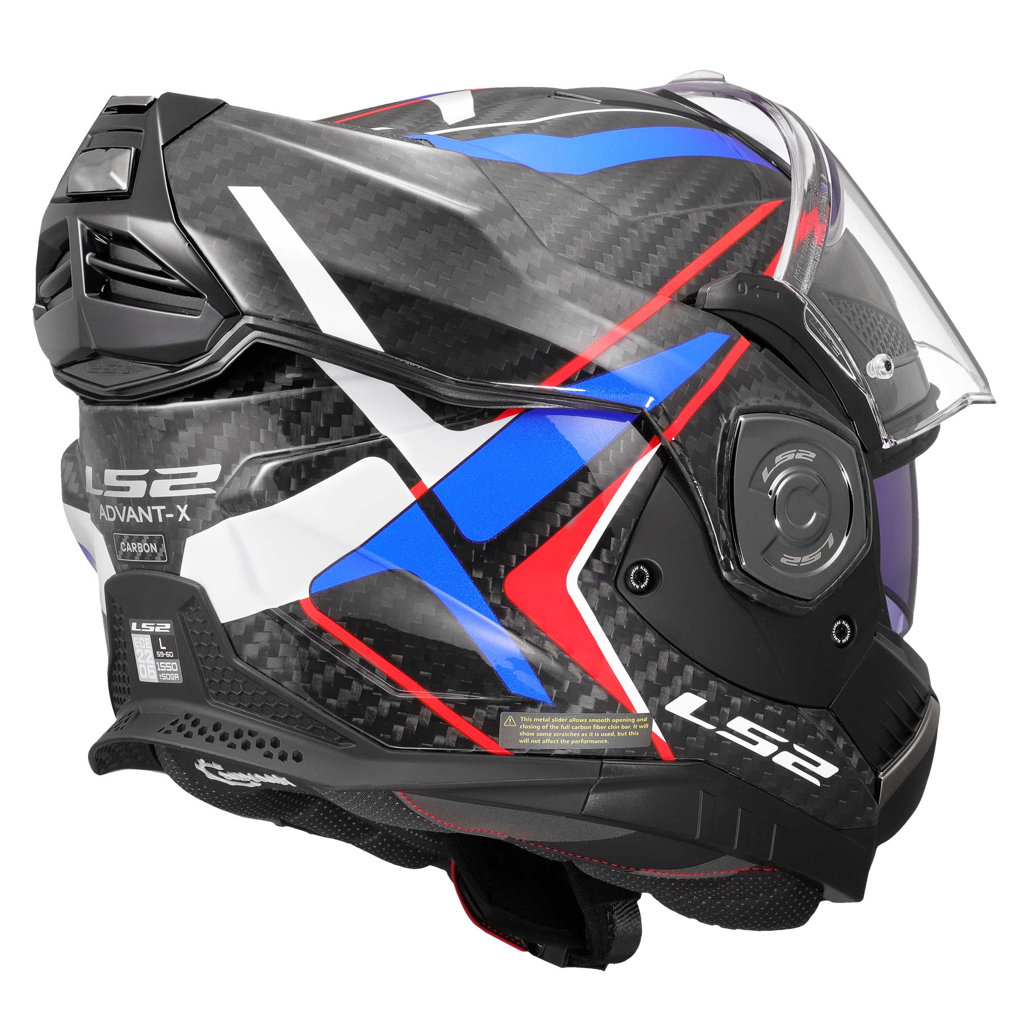 LS2 Motorcycle Touring Flip Over Helmet - FF901 Advant X - Future 2 (Carbon/White/Blue)
