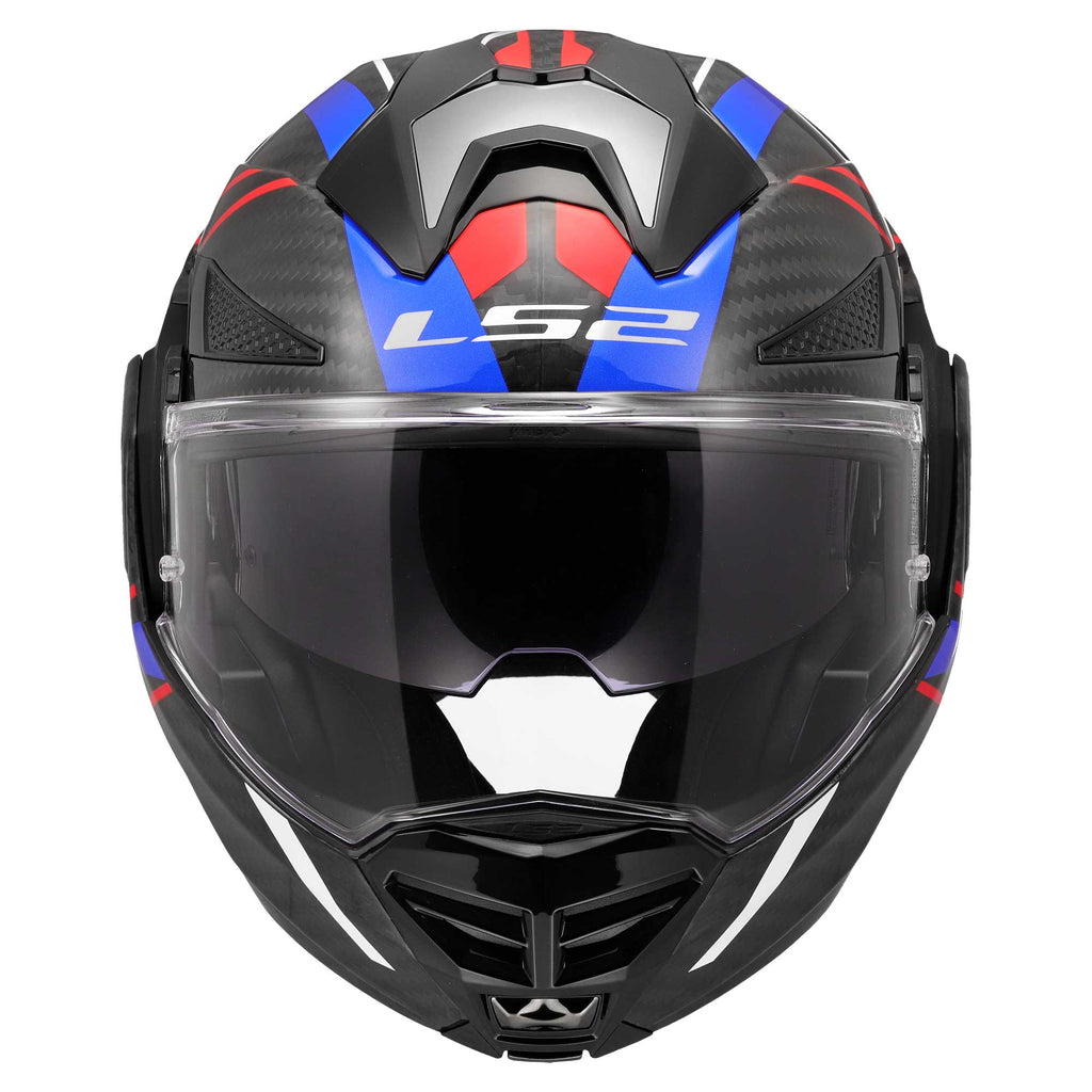 LS2 Motorcycle Touring Flip Over Helmet - FF901 Advant X - Future 2 (Carbon/White/Blue)