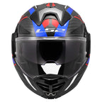 LS2 Motorcycle Touring Flip Over Helmet - FF901 Advant X - Future 2 (Carbon/White/Blue)