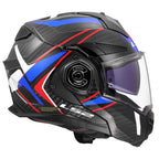 LS2 Motorcycle Touring Flip Over Helmet - FF901 Advant X - Future 2 (Carbon/White/Blue)