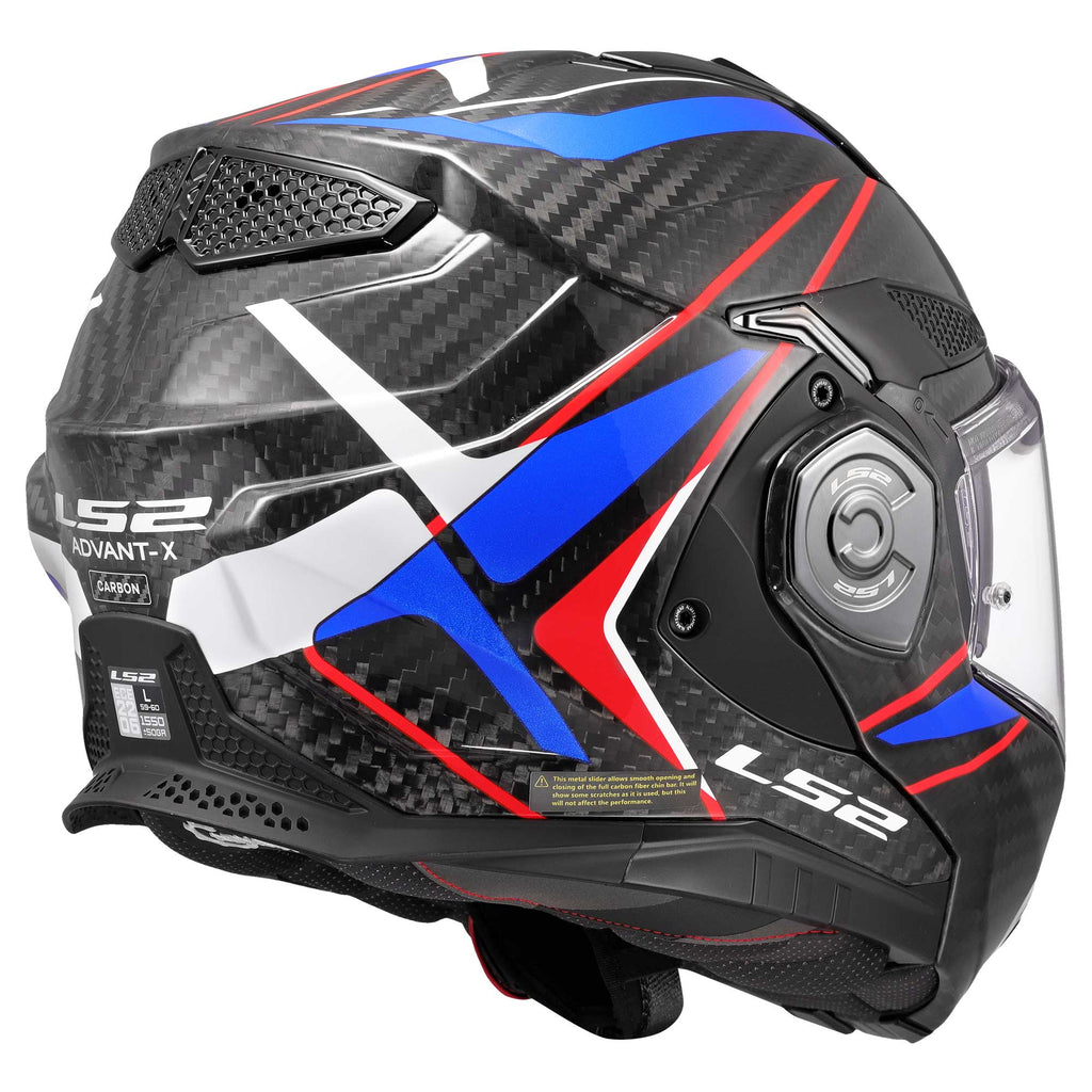 LS2 Motorcycle Touring Flip Over Helmet - FF901 Advant X - Future 2 (Carbon/White/Blue)