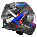 LS2 Motorcycle Touring Flip Over Helmet - FF901 Advant X - Future 2 (Carbon/White/Blue)