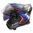 LS2 Motorcycle Touring Flip Over Helmet - FF901 Advant X - Future 2 (Carbon/White/Blue)
