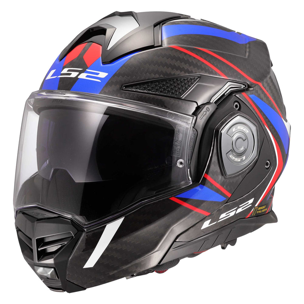LS2 Motorcycle Touring Flip Over Helmet - FF901 Advant X - Future 2 (Carbon/White/Blue)