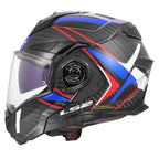 LS2 Motorcycle Touring Flip Over Helmet - FF901 Advant X - Future 2 (Carbon/White/Blue)