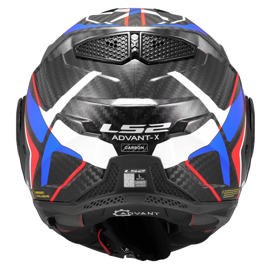 LS2 Motorcycle Touring Flip Over Helmet - FF901 Advant X - Future 2 (Carbon/White/Blue)
