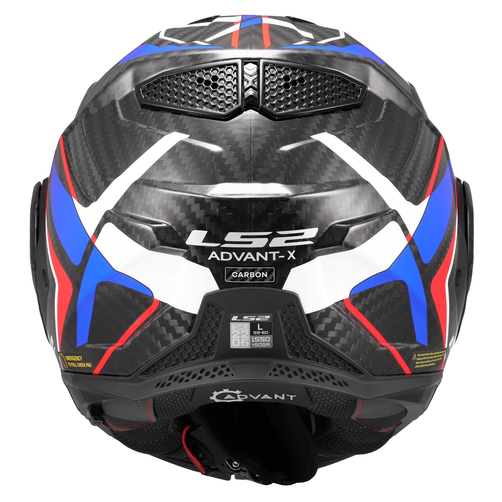 LS2 Motorcycle Touring Flip Over Helmet - FF901 Advant X - Future 2 (Carbon/White/Blue)