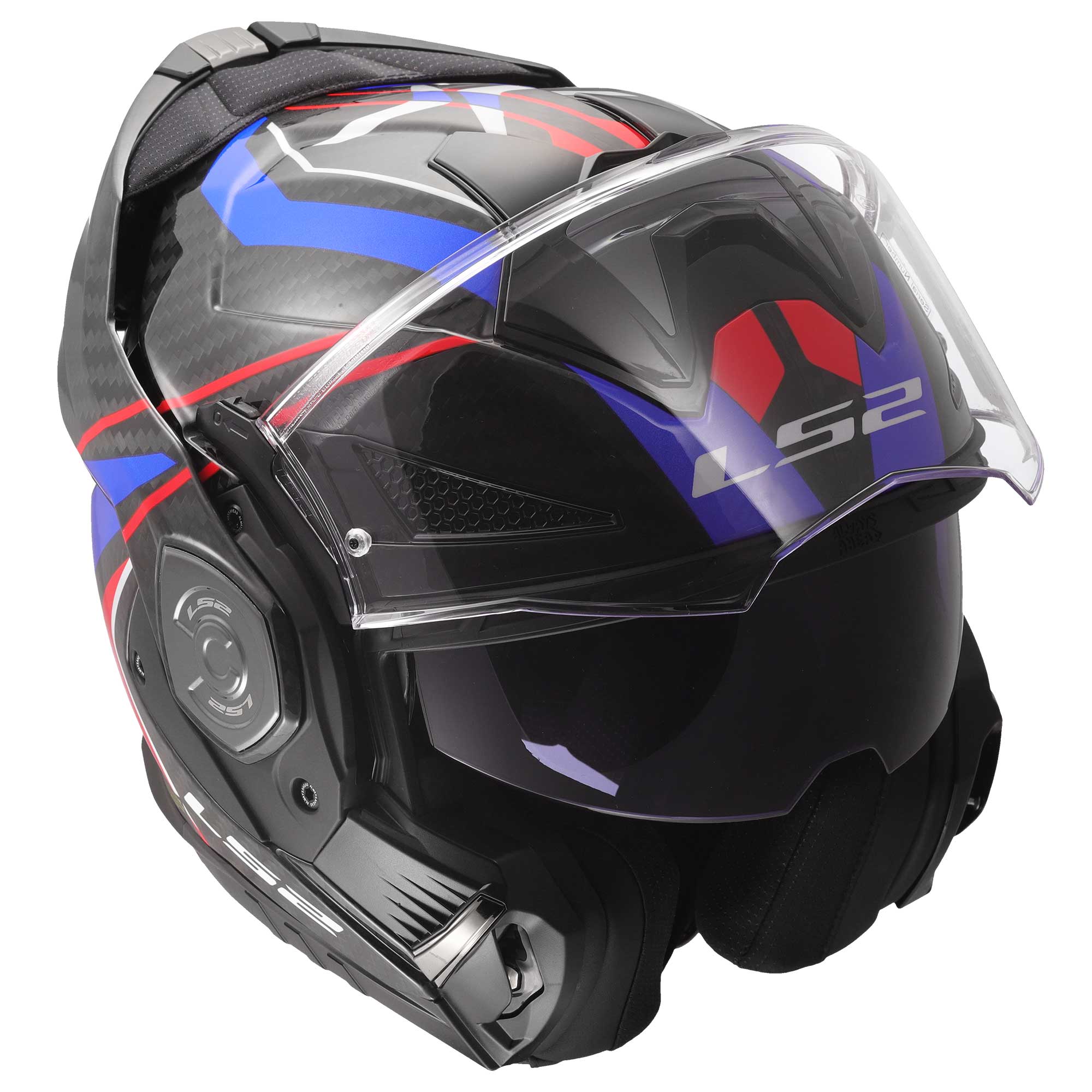 LS2 Motorcycle Touring Flip Over Helmet - FF901 Advant X - Future 2 (Carbon/White/Blue)