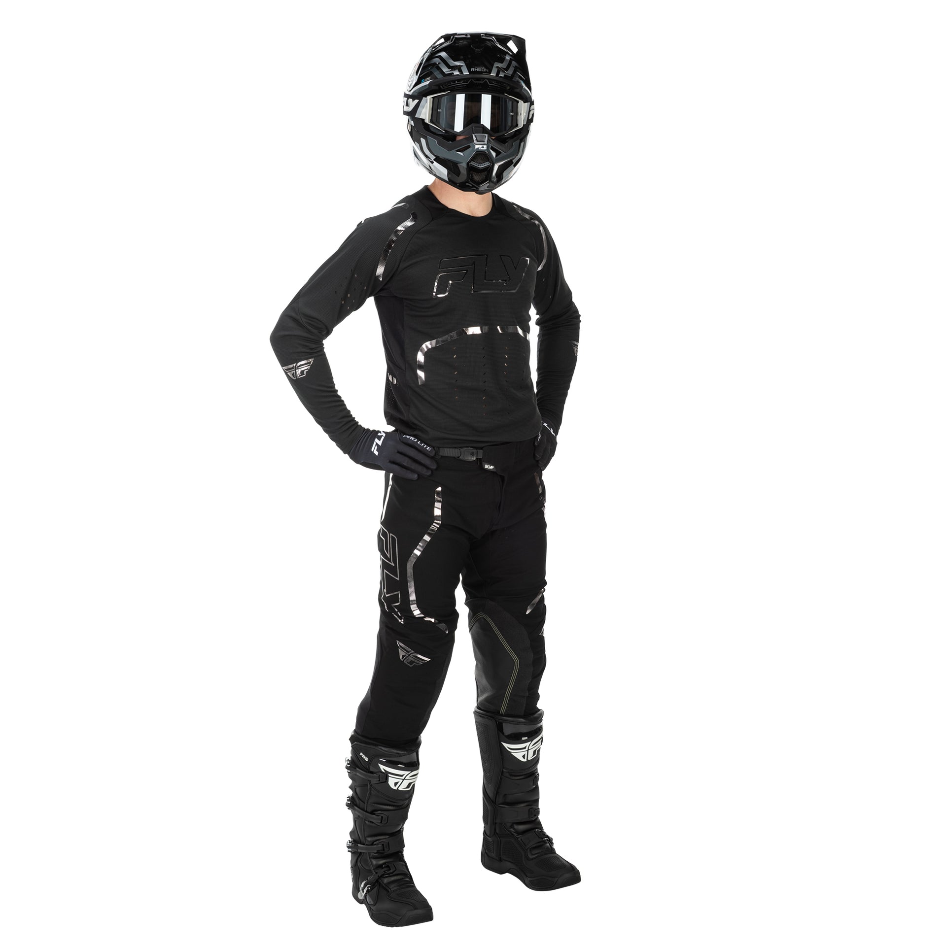 FLY MX Jersey & Pant Kit Deal - Evolution DST Spark (Black/Silver) L/32"