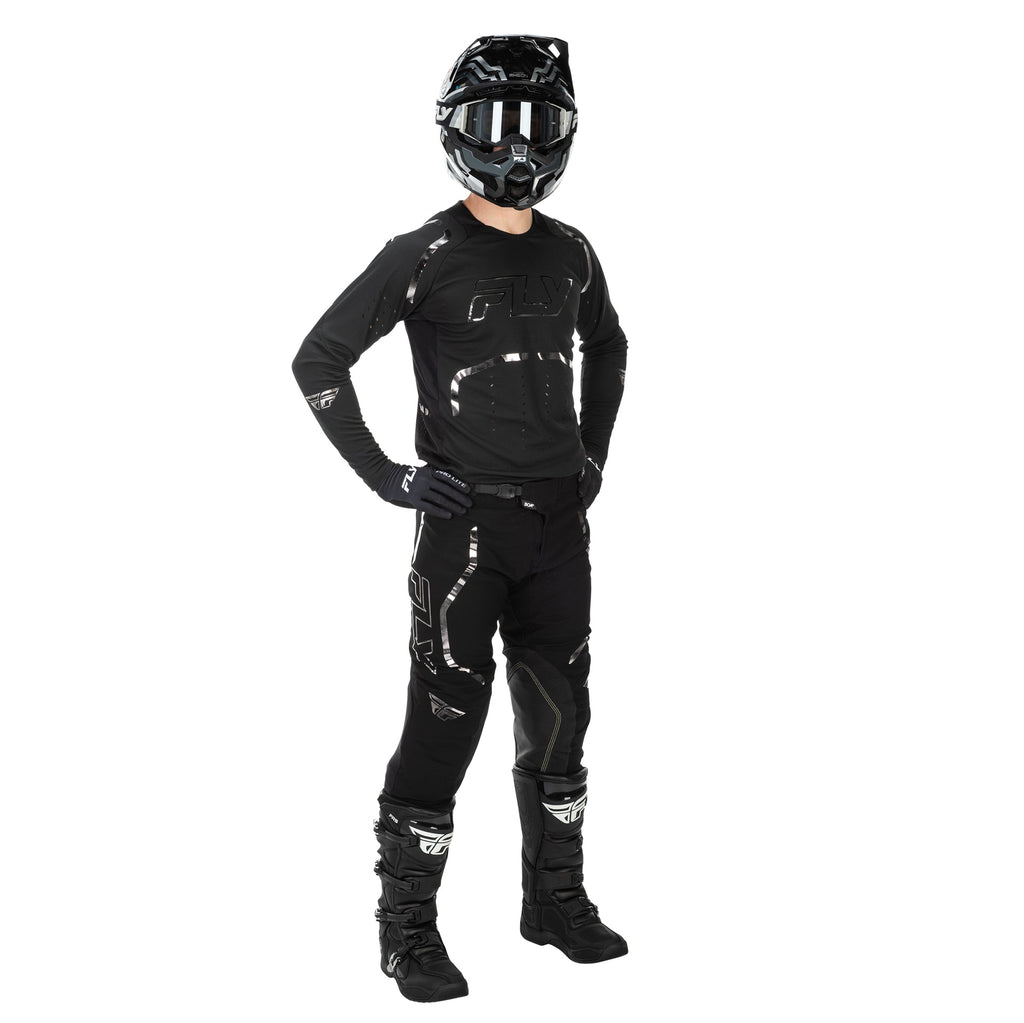 FLY MX Jersey & Pant Kit Deal - Evolution DST Spark (Black/Silver) M/32"