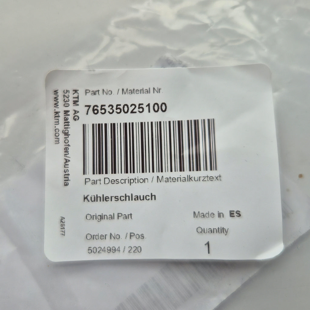 KTM Genuine Part - Cooling Hose - K76535025100