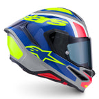 Alpinestars S-R7 LUMEN Motorcycle Helmet (Silver/Blue/Pink/Yellow Fluo)