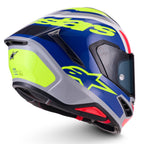 Alpinestars S-R7 LUMEN Motorcycle Helmet (Silver/Blue/Pink/Yellow Fluo)