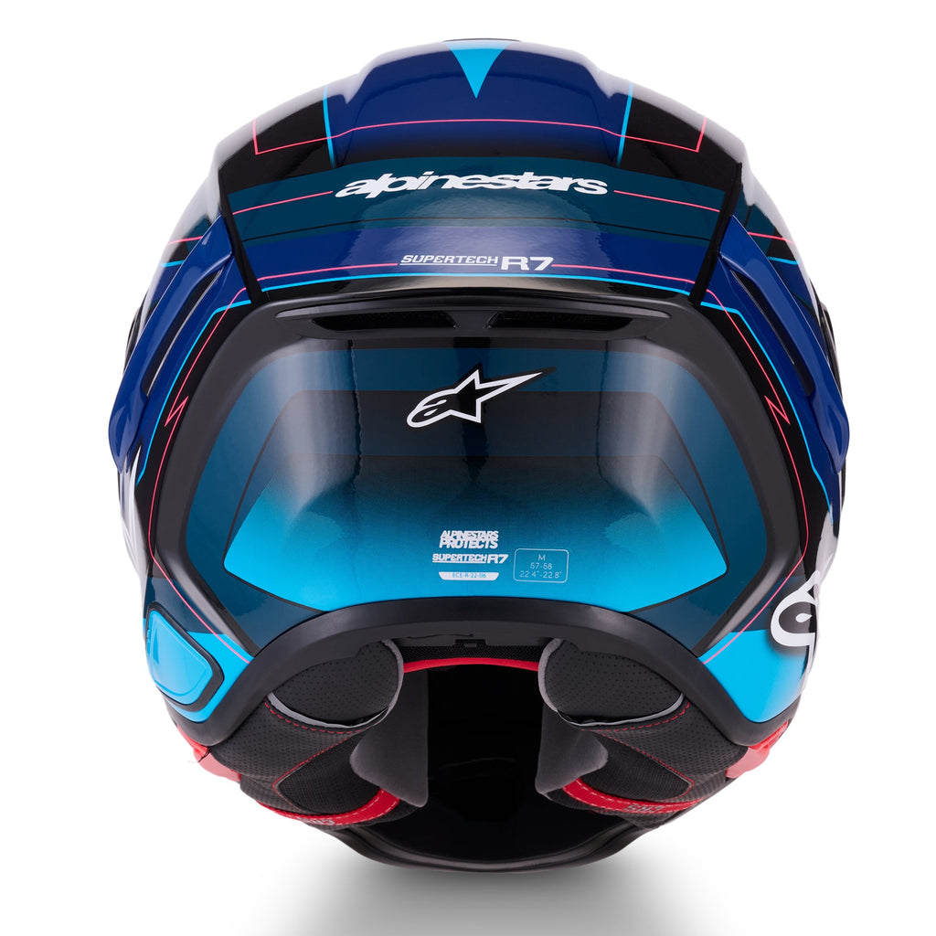 Alpinestars S-R7 KINETIS Motorcycle Helmet (Black/Blue/Pink Fluo)