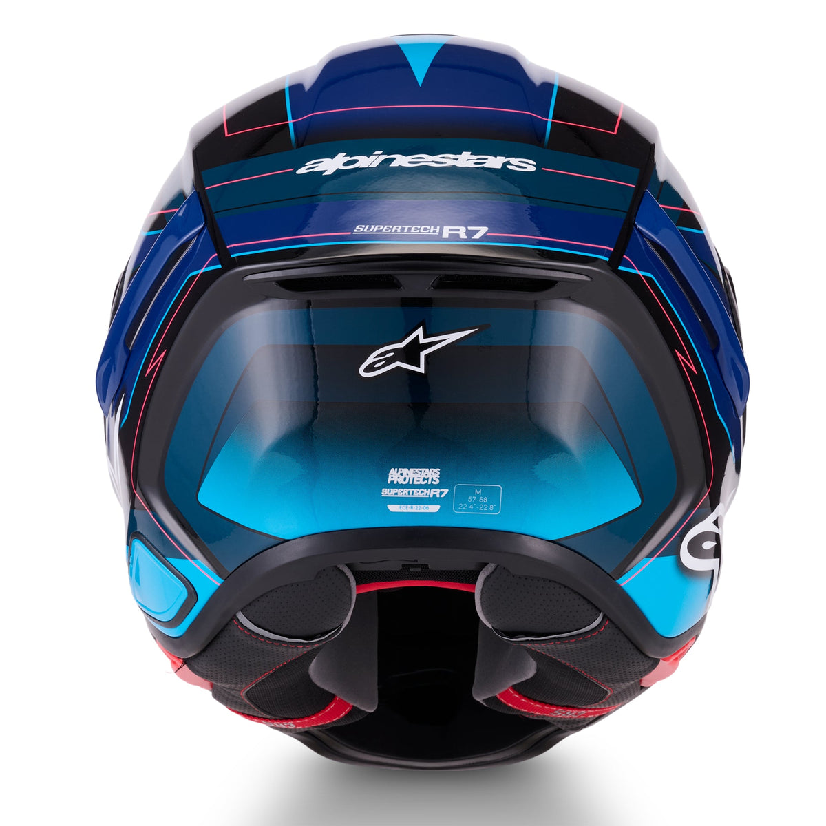 Alpinestars S-R7 KINETIS Motorcycle Helmet (Black/Blue/Pink Fluo)