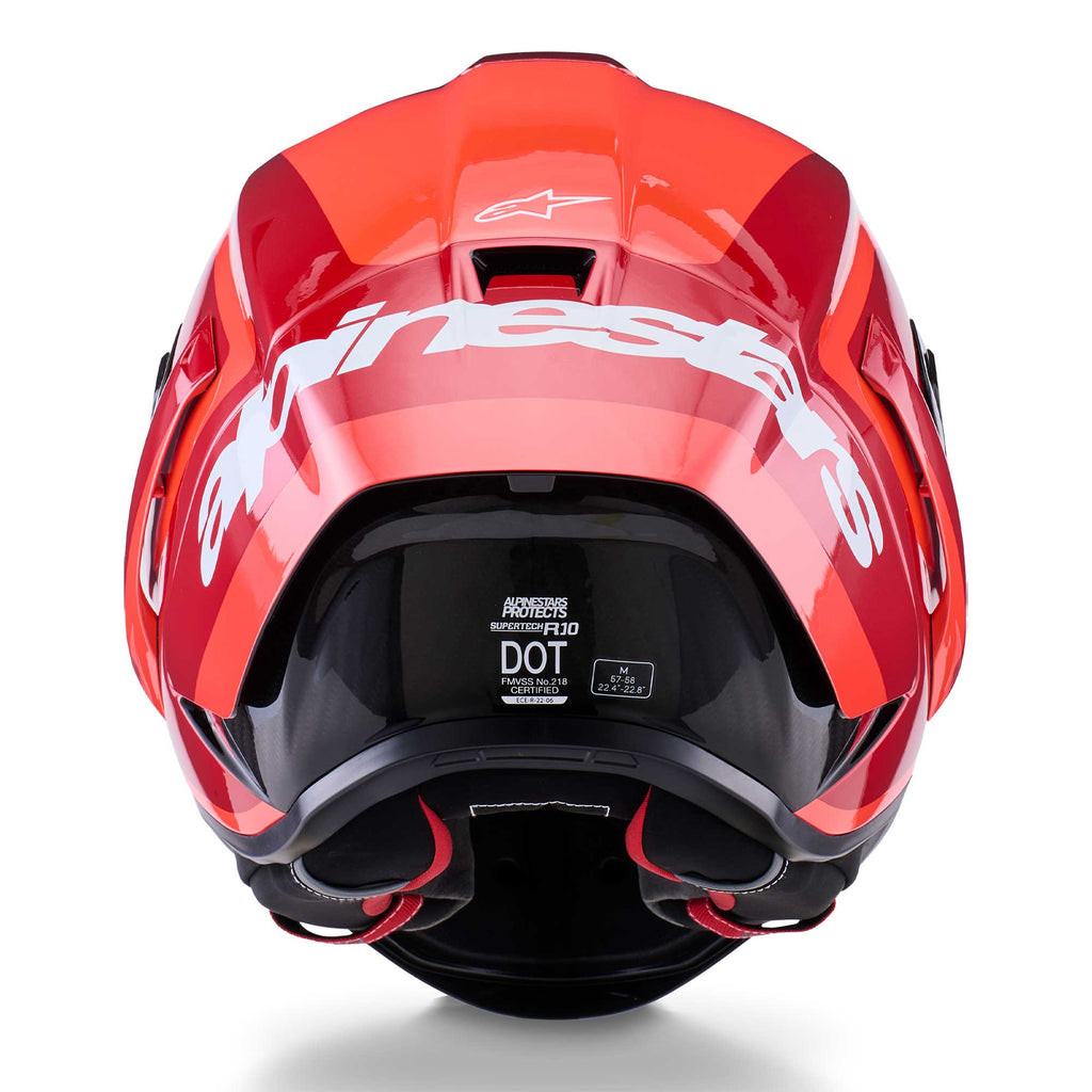 Alpinestars Supertech S-R10 ARIUS Motorcycle Race Helmet (Black/White/Double Red)