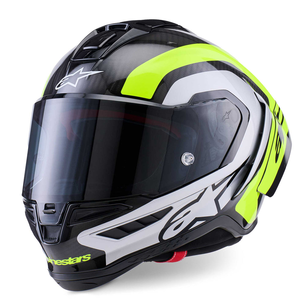 Alpinestars Supertech S-R10 ARIUS Motorcycle Race Helmet (Black/Silver/Yellow Fluo)