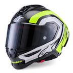 Alpinestars Supertech R10 ARIUS Motorcycle Race Helmet (Black/Silver/Yellow Fluo)