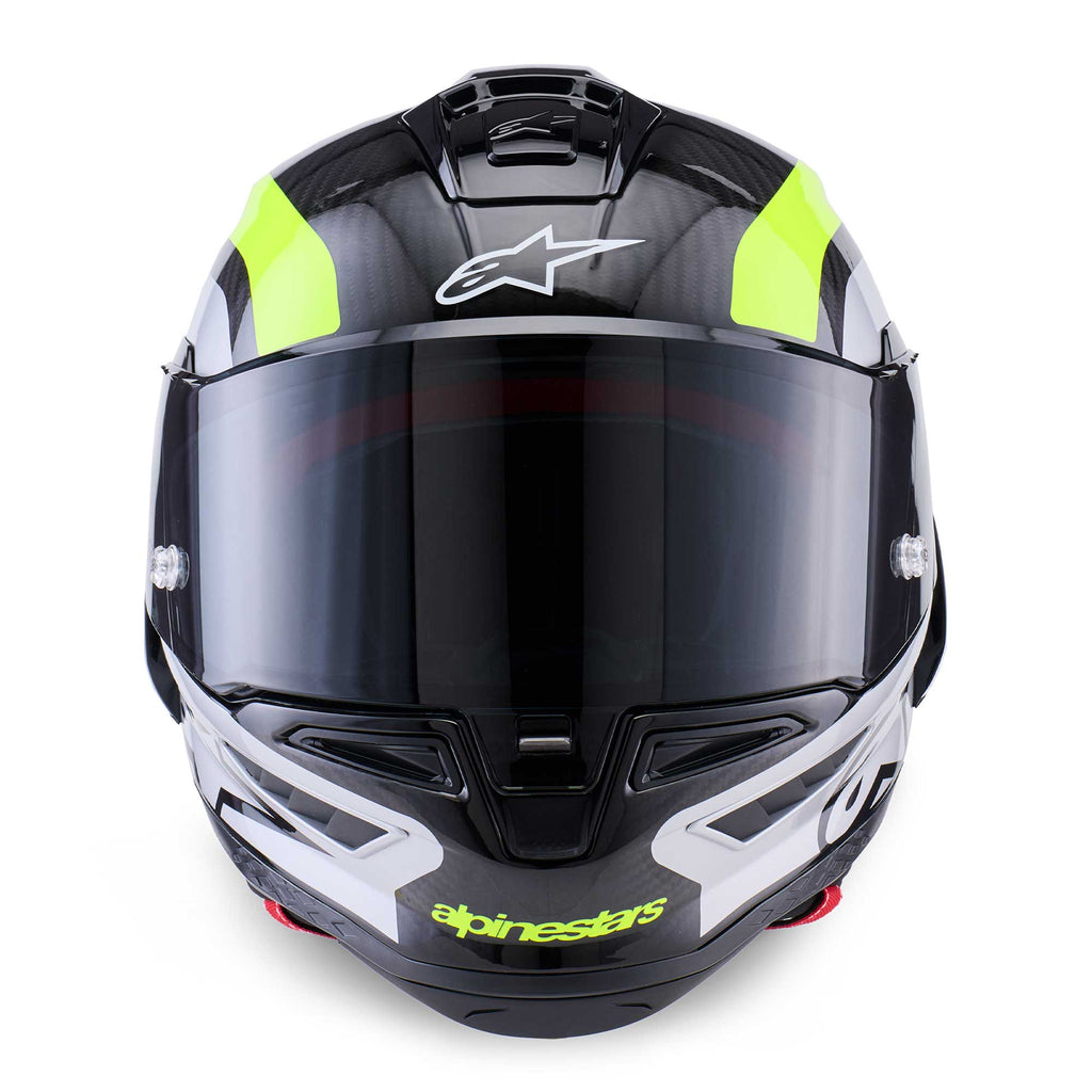 Alpinestars Supertech S-R10 ARIUS Motorcycle Race Helmet (Black/Silver/Yellow Fluo)