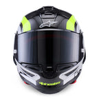 Alpinestars Supertech R10 ARIUS Motorcycle Race Helmet (Black/Silver/Yellow Fluo)