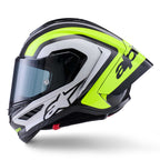 Alpinestars Supertech R10 ARIUS Motorcycle Race Helmet (Black/Silver/Yellow Fluo)