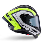 Alpinestars Supertech R10 ARIUS Motorcycle Race Helmet (Black/Silver/Yellow Fluo)