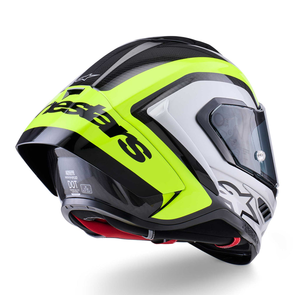 Alpinestars Supertech S-R10 ARIUS Motorcycle Race Helmet (Black/Silver/Yellow Fluo)