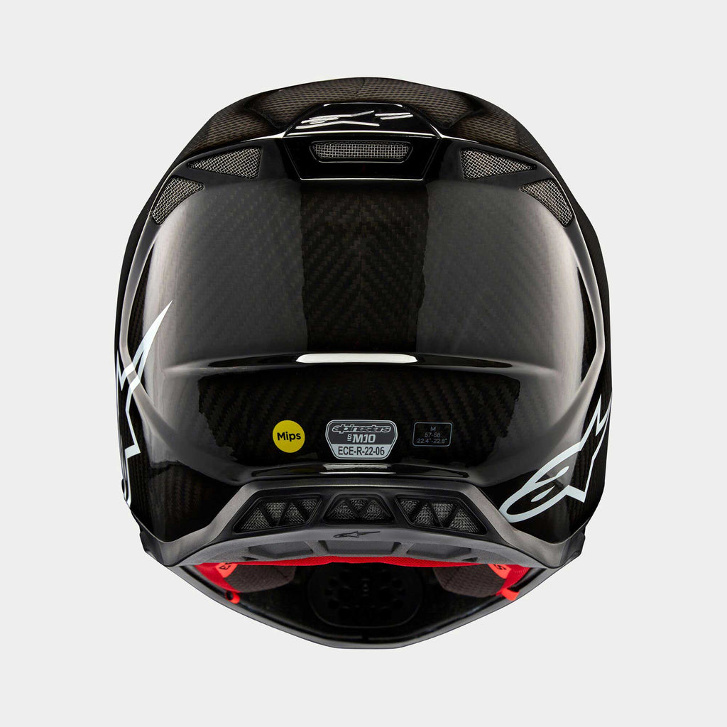 Alpinestars S-M10 MX Helmet - PLAIN (Gloss Black Carbon)