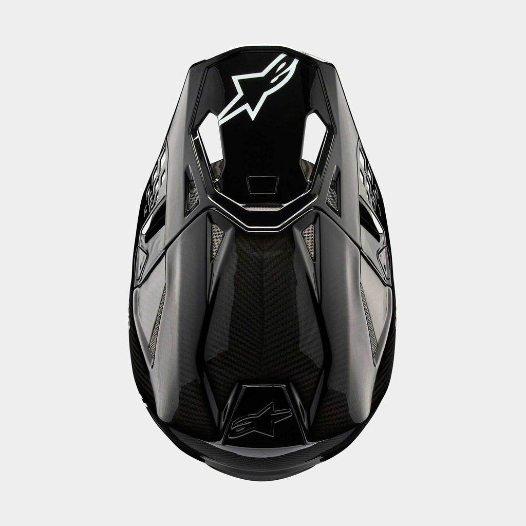 Alpinestars S-M10 MX Helmet - PLAIN (Gloss Black Carbon)