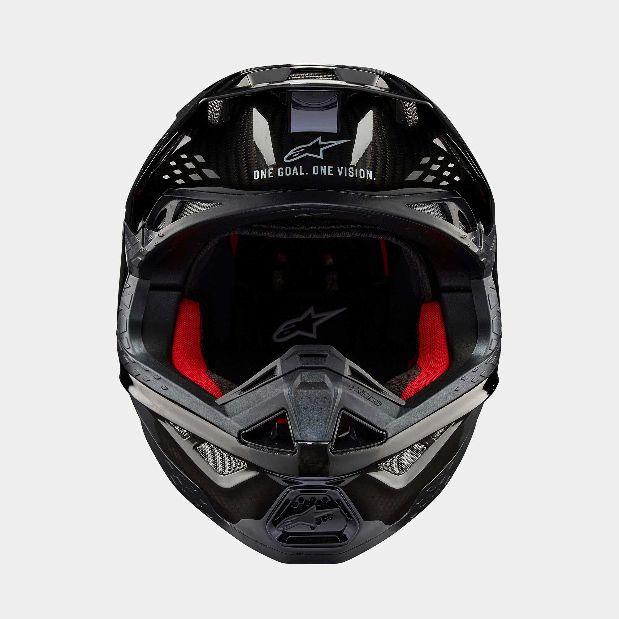 Alpinestars S-M10 MX Helmet - PLAIN (Gloss Black Carbon)