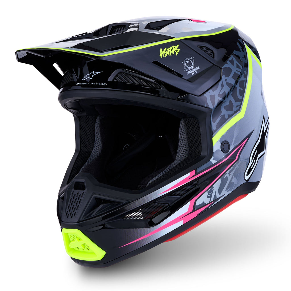 Alpinestars S-M7 BLASTER MX Helmet (Black/Gray/White/Yellow Fluo)