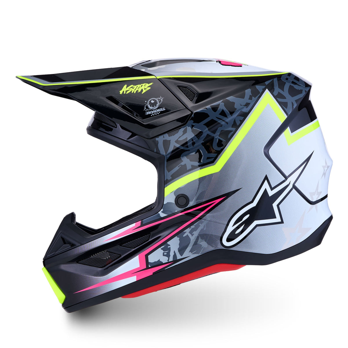 Alpinestars S-M7 BLASTER MX Helmet (Black/Gray/White/Yellow Fluo)