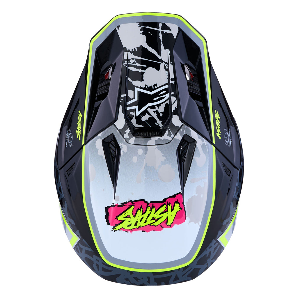 Alpinestars S-M7 BLASTER MX Helmet (Black/Gray/White/Yellow Fluo)