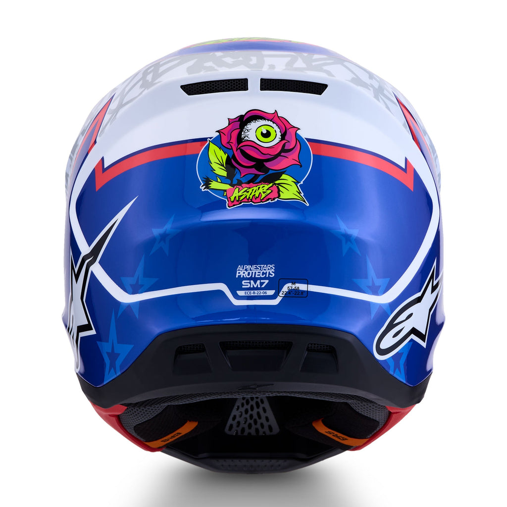 Alpinestars S-M7 BLASTER MX Helmet (White/Blue/Red)
