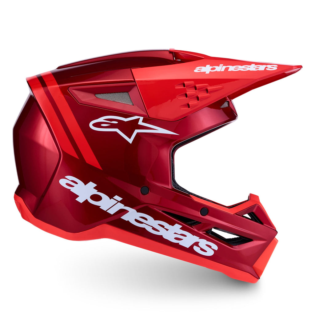 Alpinestars S-M3 RADIUM MX Helmet (Red Metallic/Red Fluo/White)