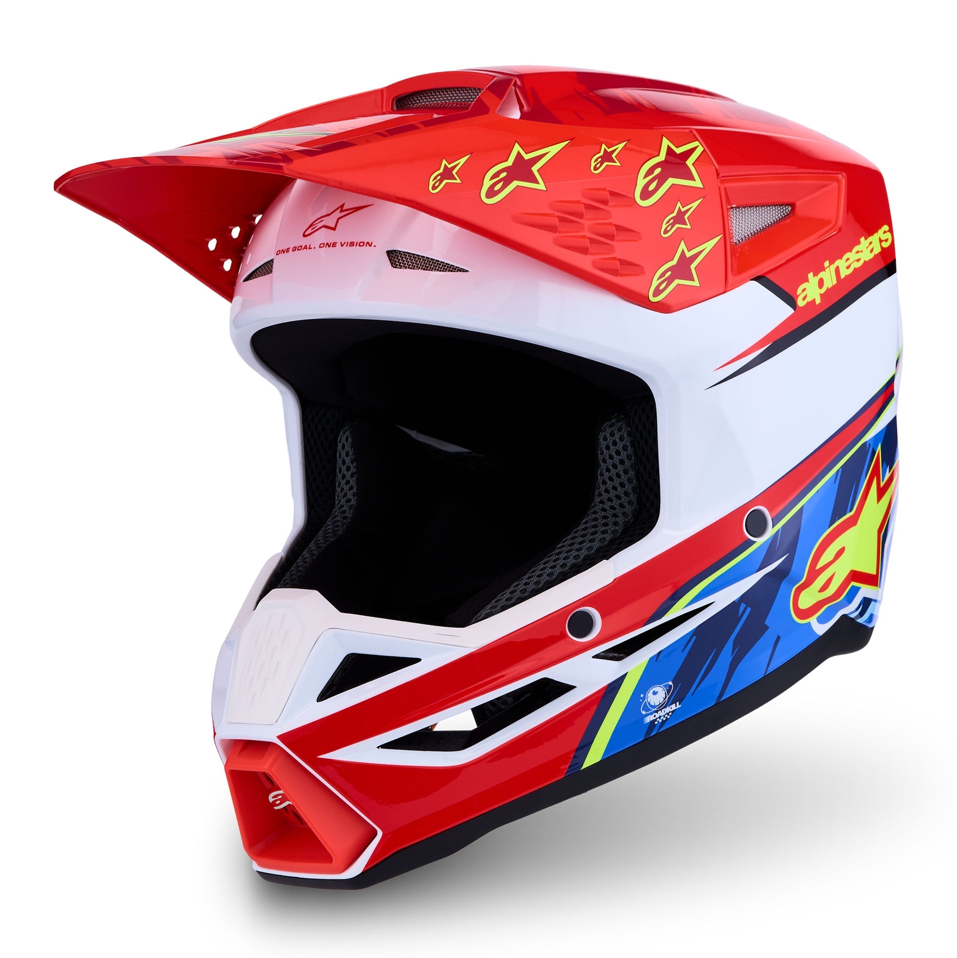 Alpinestars S-M3 FALCON MX Helmet (Red Fluo/White/Yellow Fluo)