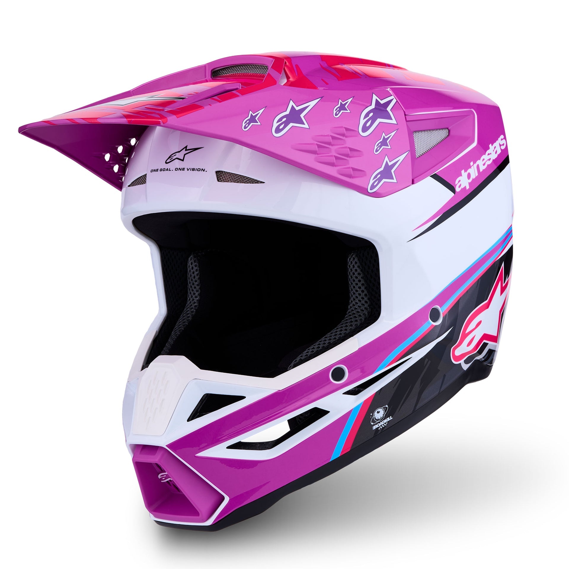 Alpinestars S-M3 FALCON MX Helmet (Purple/White/Black/Pink Fluo)