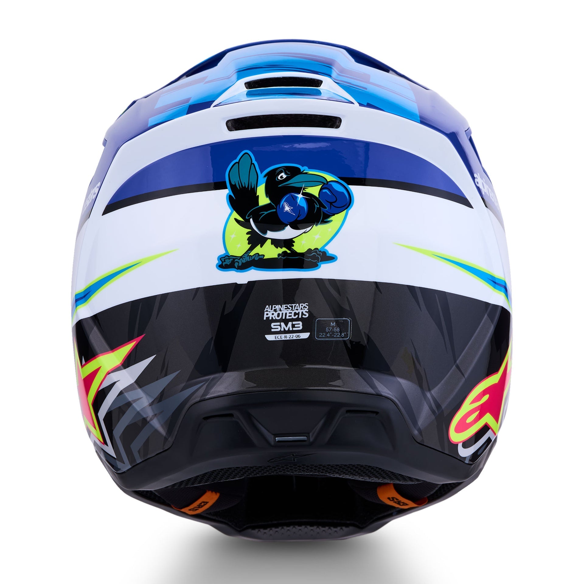 Alpinestars S-M3 FALCON MX Helmet (Blue/White/Black/Yellow Fluo)