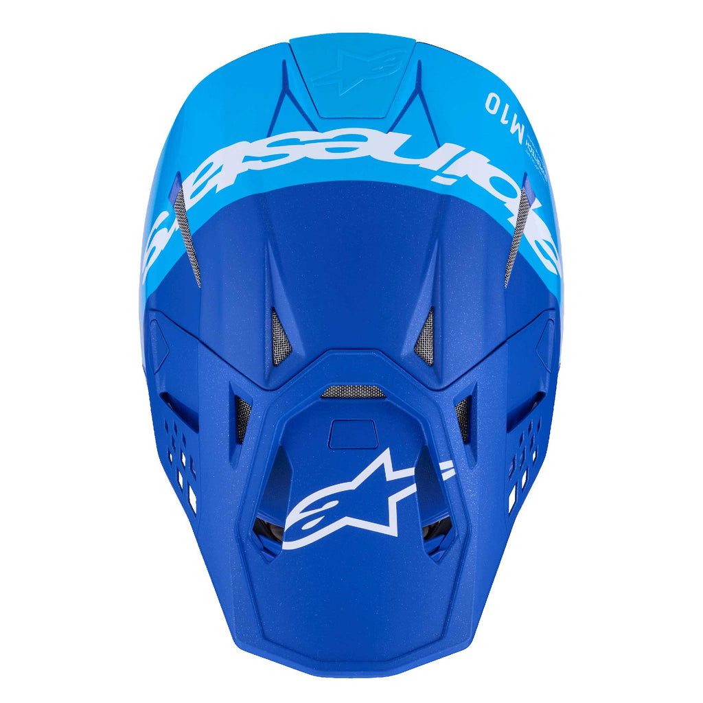 Alpinestars S-M10 MX Helmet - FLOOD (Metallic Blue/Med Blue/Black Carbon M&G)