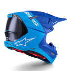 Alpinestars S-M10 MX Helmet - FLOOD (Metallic Blue/Med Blue/Black Carbon M&G)