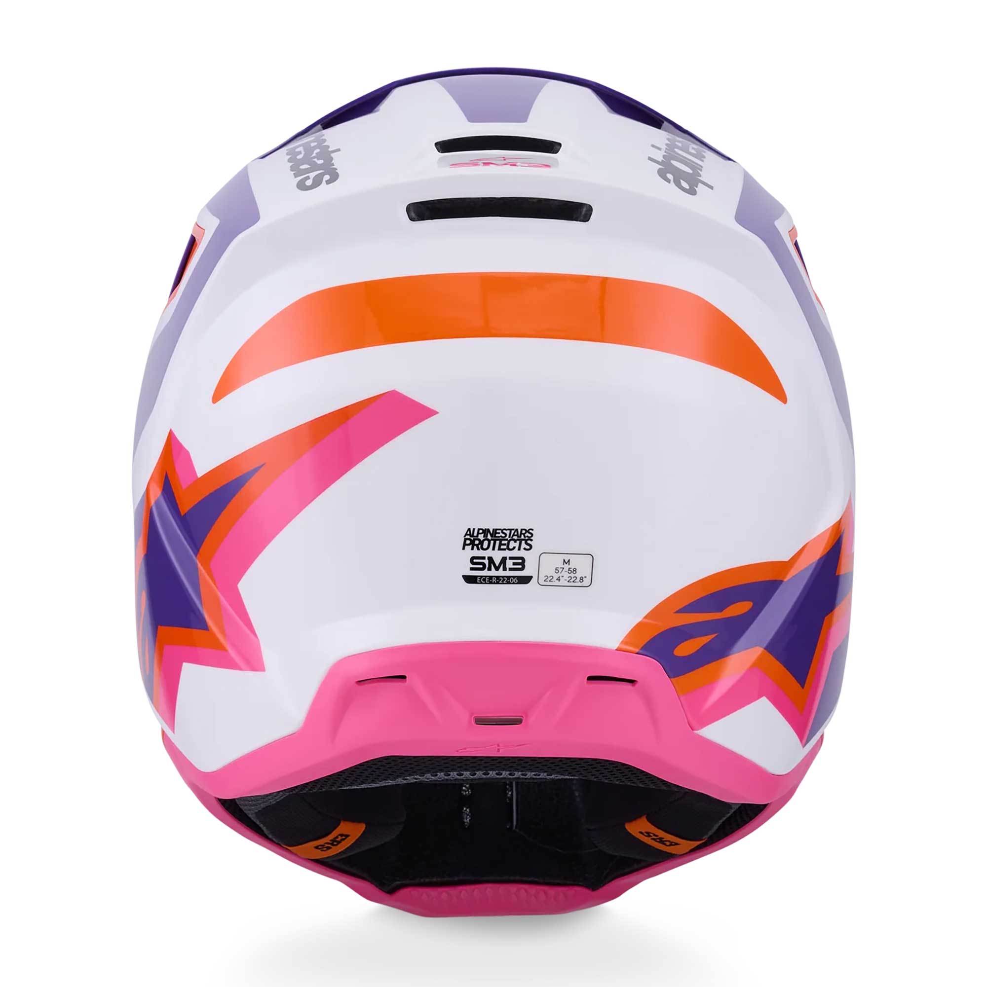 Alpinestars (MX26) MX Helmet - S-M3 HEAT (White/Purple/Pink Gloss)