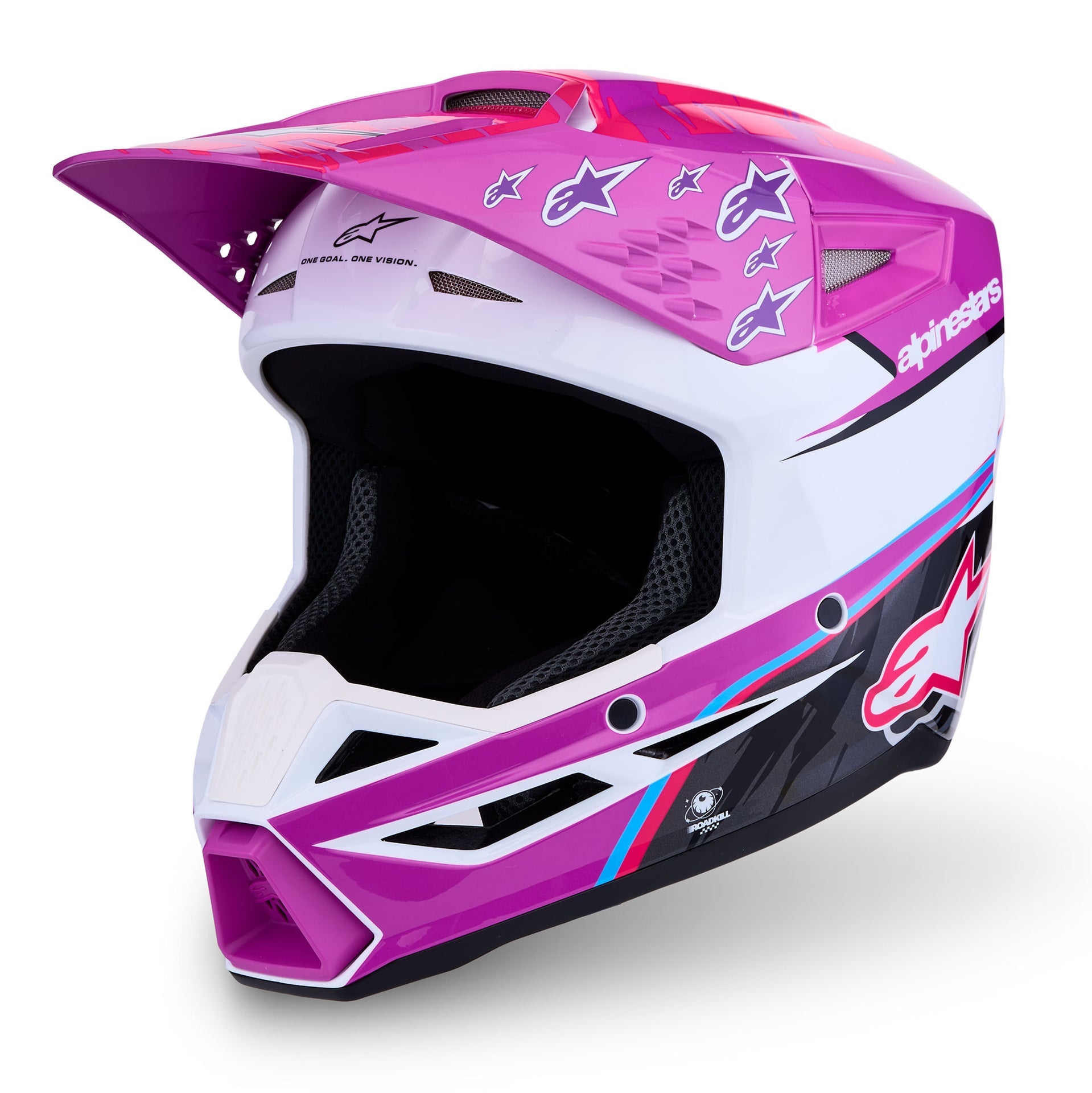 Alpinestars Youth S-M3 FALCON MX Helmet (Purple/White/Black/Pink Fluo)