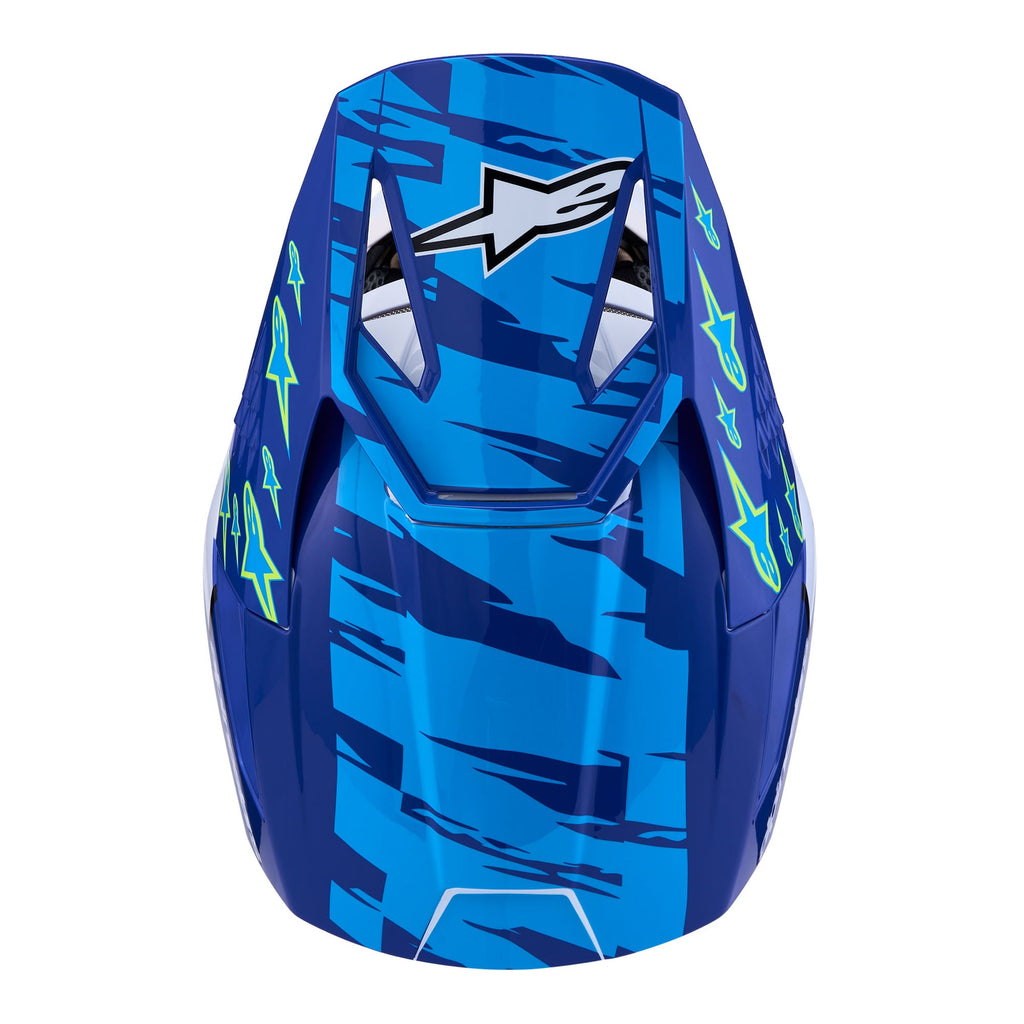 Alpinestars Youth S-M3 FALCON MX Helmet (Blue/White/Black/Yellow Fluo)