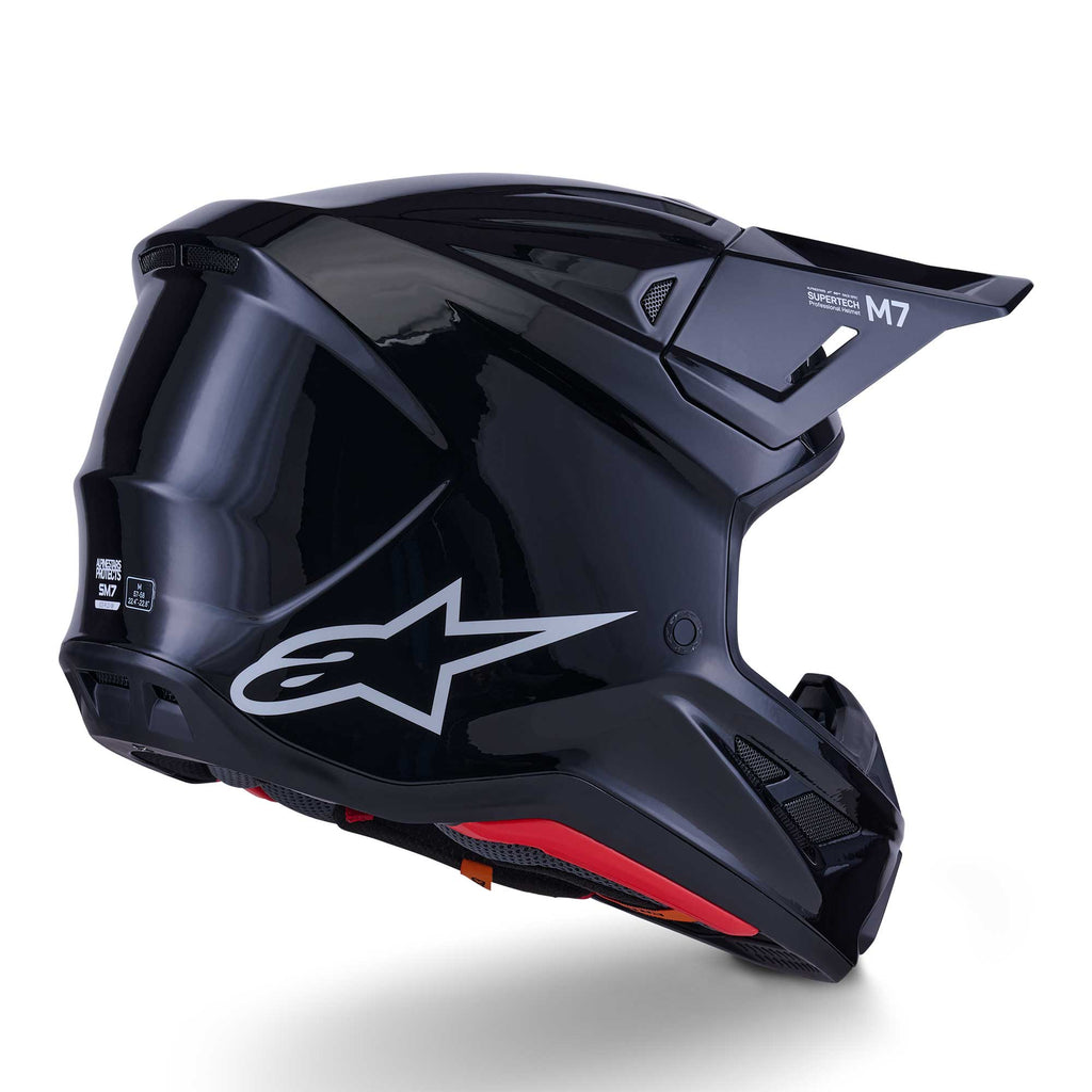Alpinestars S-M7 SOLID MX | Enduro Helmet (Black Gloss)