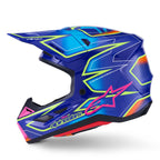 Alpinestars S-M7 CAST MX | Enduro Helmet (Blue/Pink/Yellow Fluo Gloss)