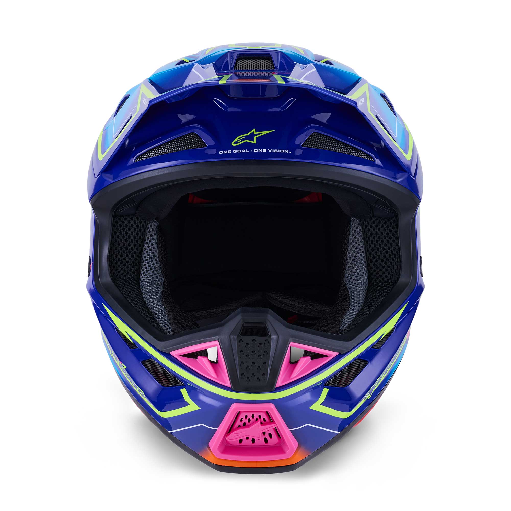 Alpinestars S-M7 CAST MX | Enduro Helmet (Blue/Pink/Yellow Fluo Gloss)
