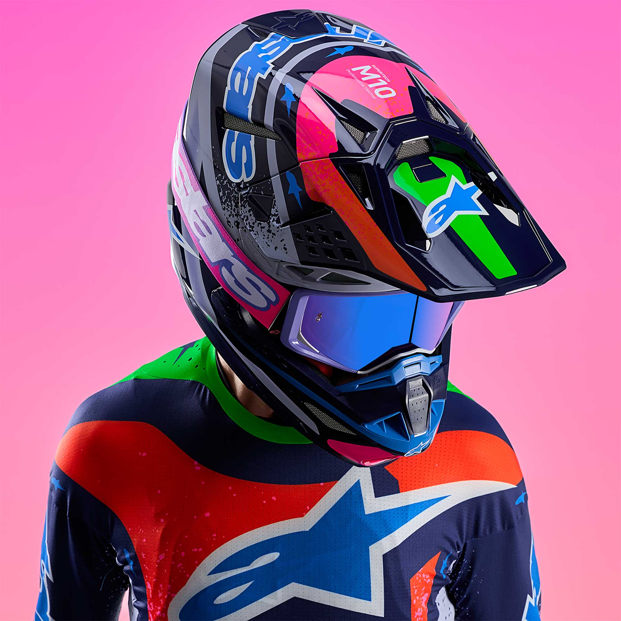 Alpinestars (Limited Edition) S-M10 MX Helmet - RECORDS (Multi)